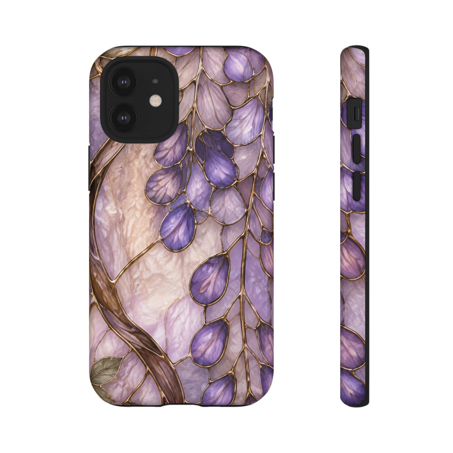 Wisteria Wilows Floral Lavender Vines Tough Phone Case- Stained glass floral collection