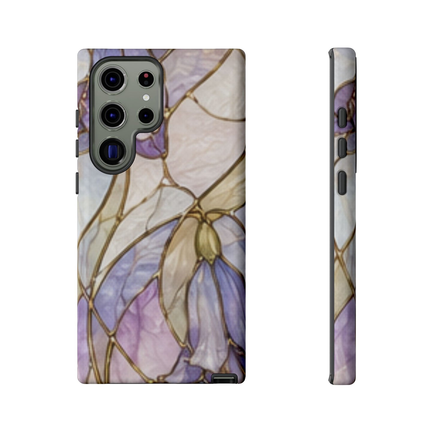 Lilac Meadows Stained Floral Glass Phone Case – Purple Lily Tough Case