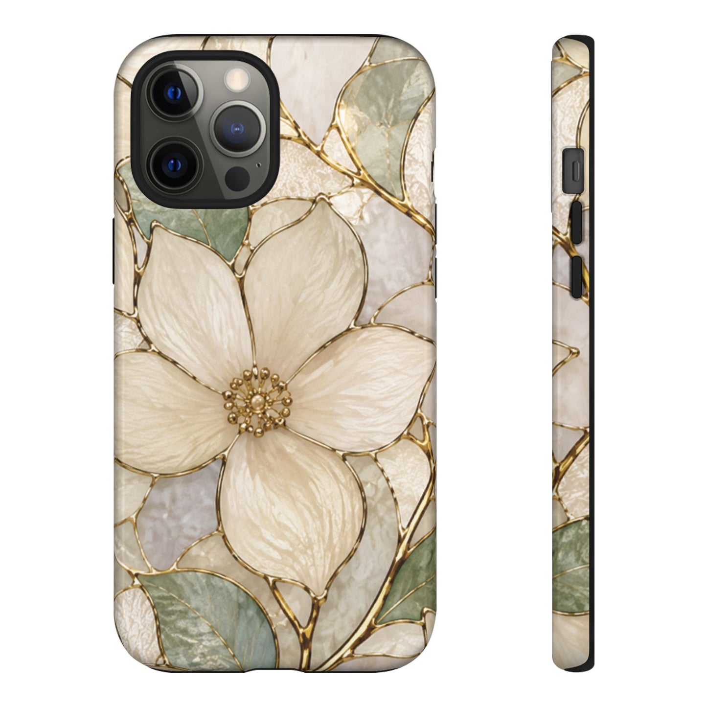 Ivory Bloom White Floral Tough Case - Stained Florals Collection Phone Case