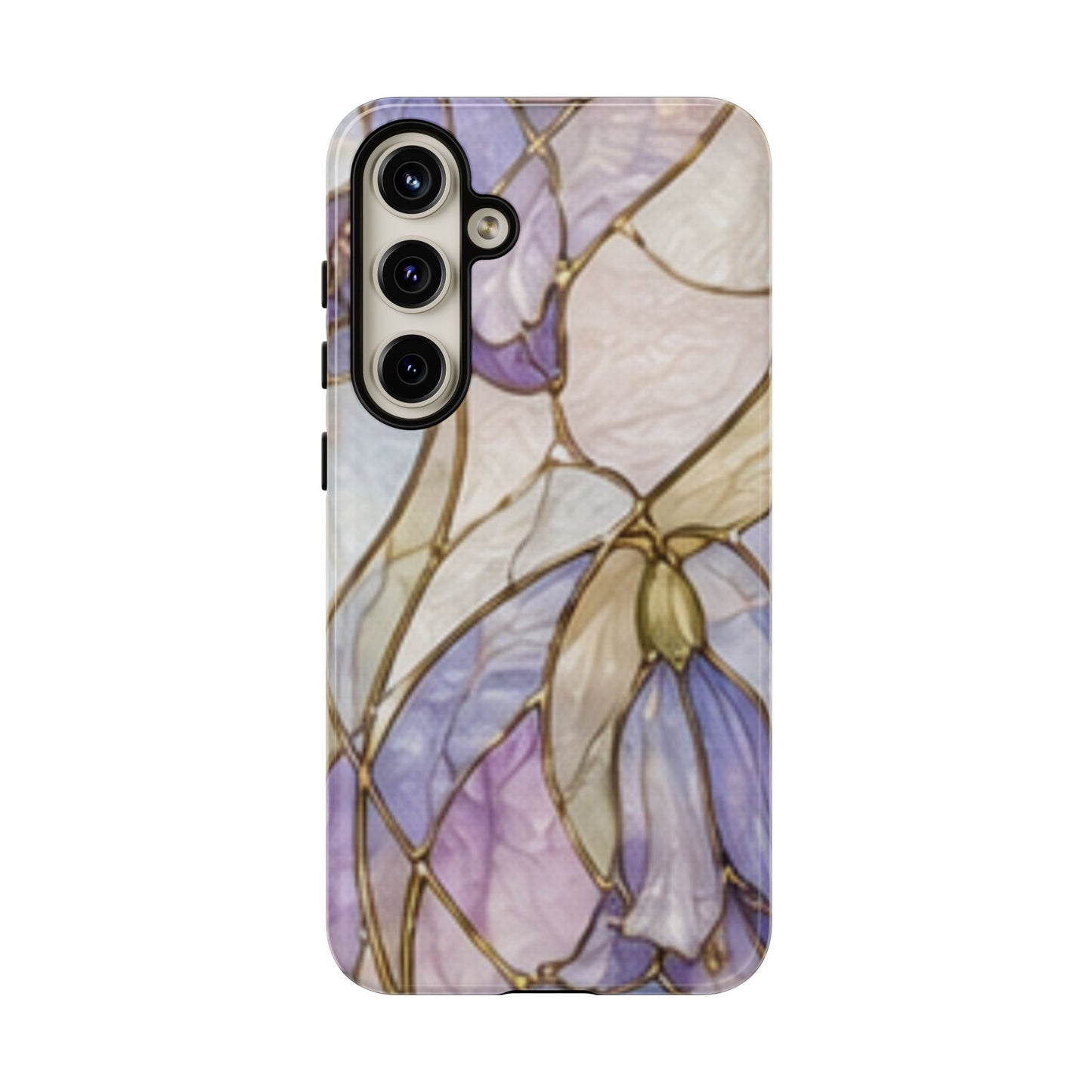 Lilac Meadows Stained Floral Glass Phone Case – Purple Lily Tough Case