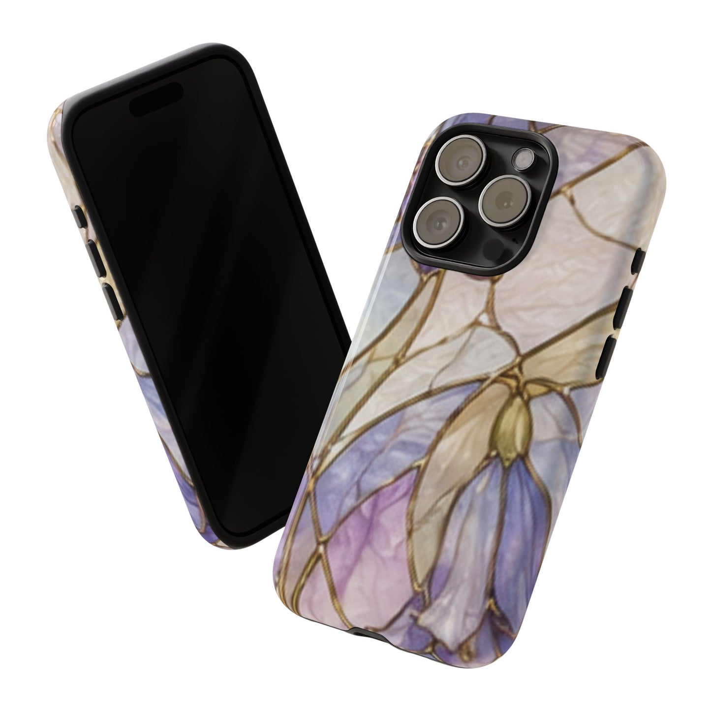 Lilac Meadows Stained Floral Glass Phone Case – Purple Lily Tough Case
