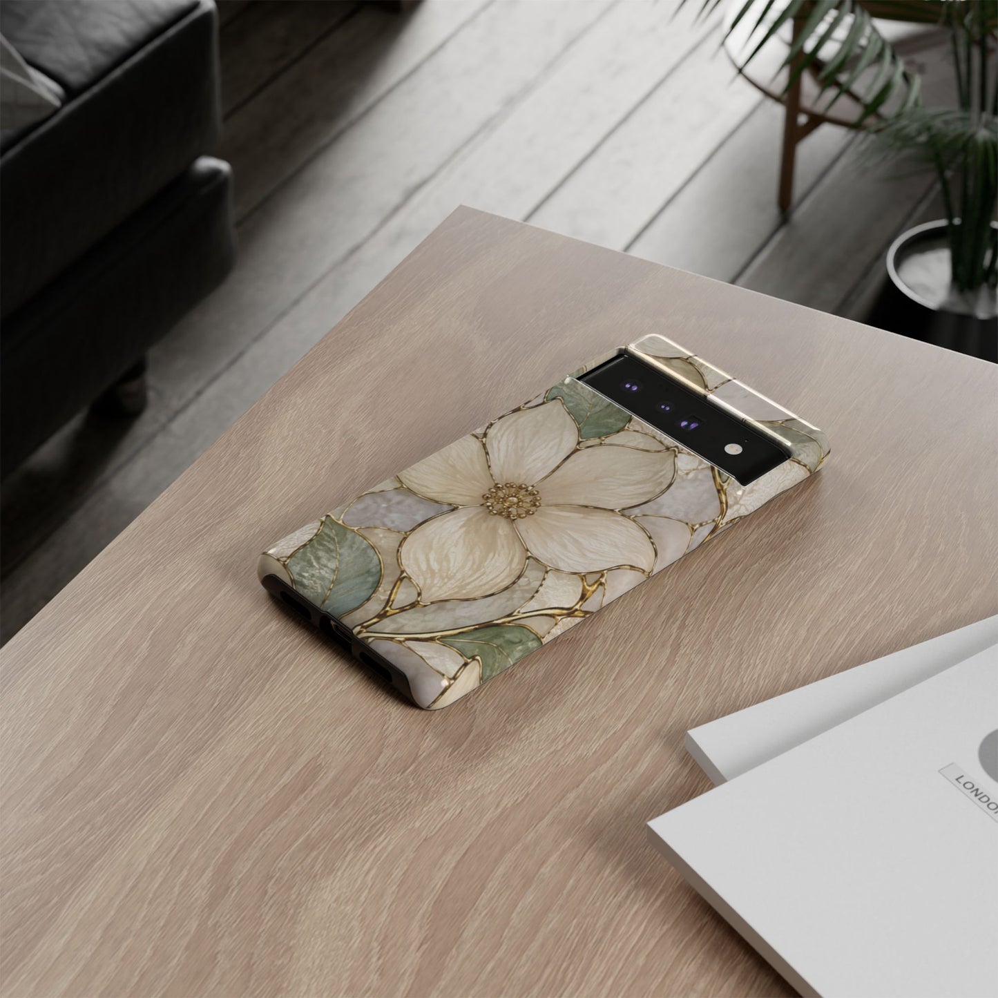 Ivory Bloom White Floral Tough Case - Stained Florals Collection Phone Case
