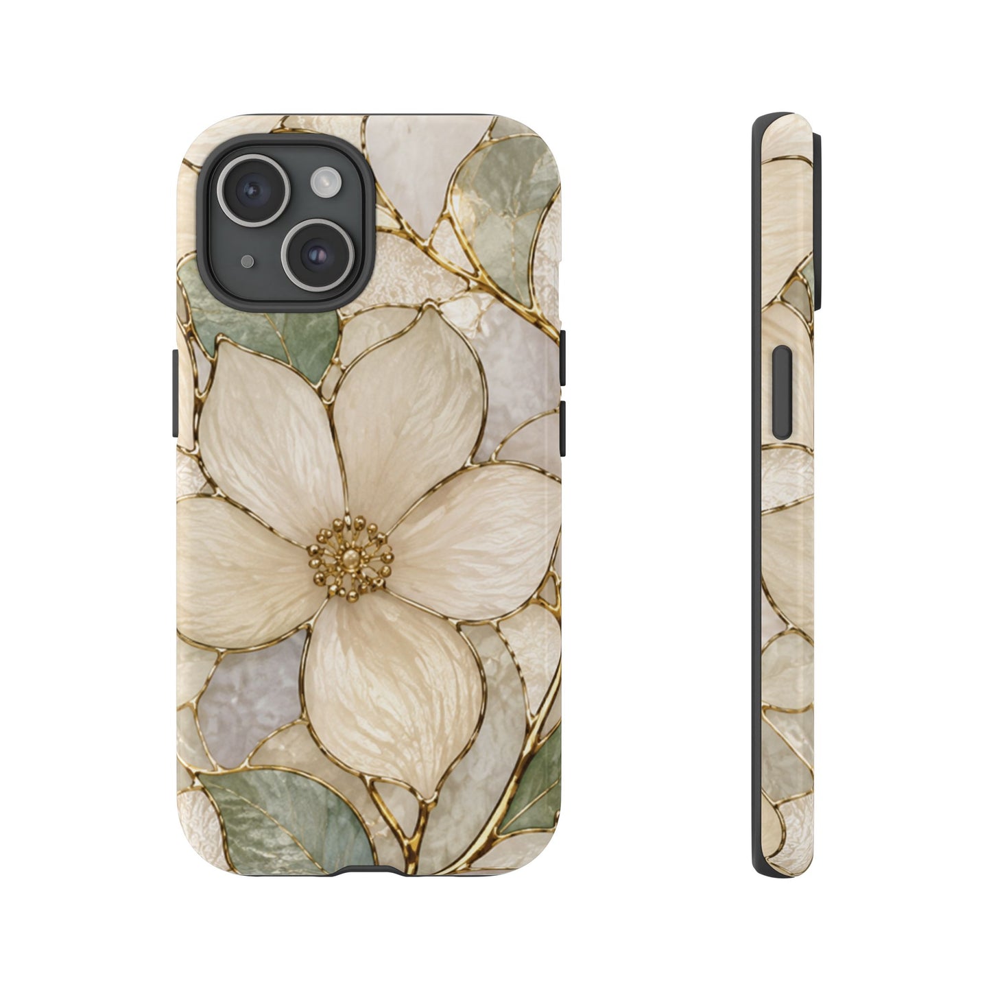 Ivory Bloom White Floral Tough Case - Stained Florals Collection Phone Case