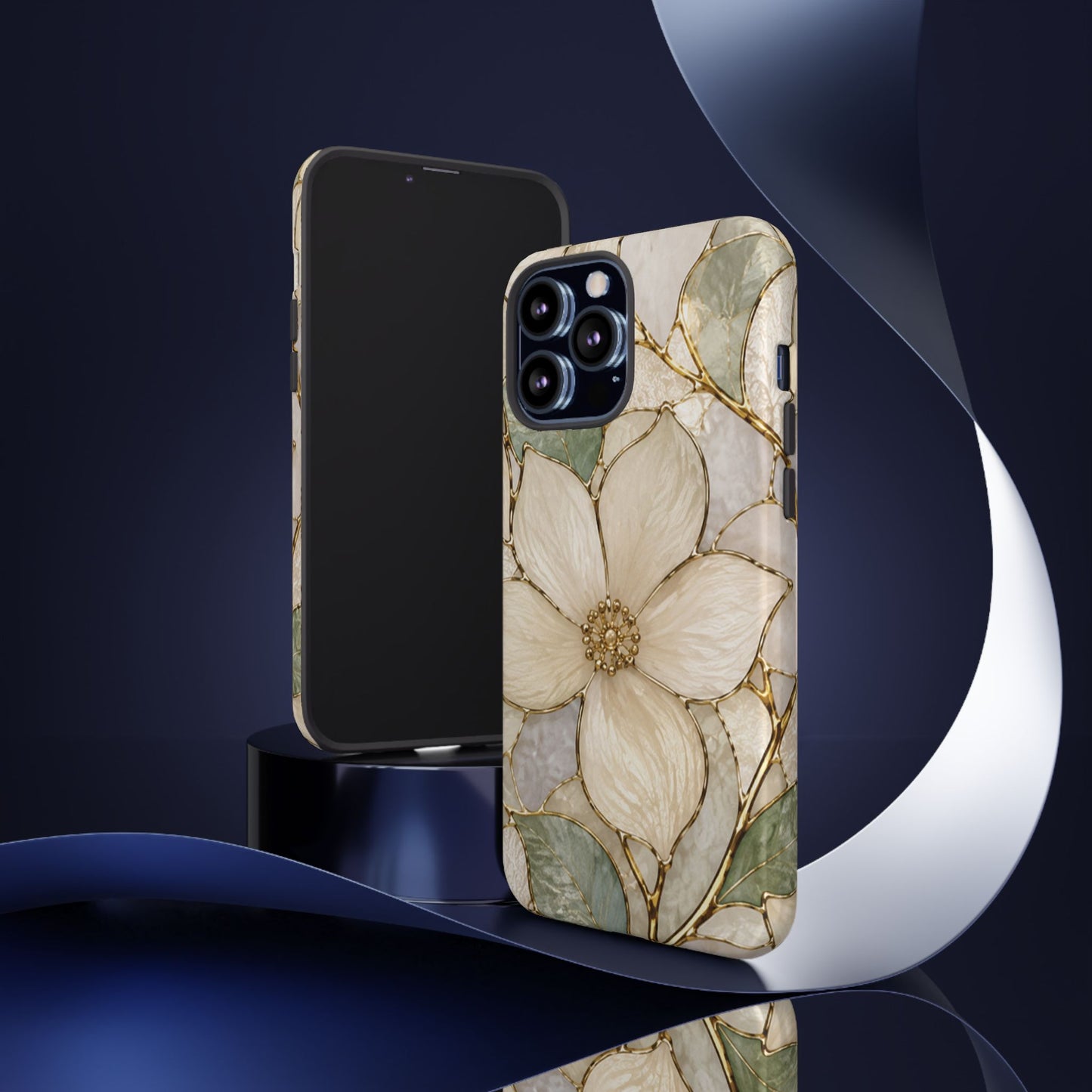Ivory Bloom White Floral Tough Case - Stained Florals Collection Phone Case