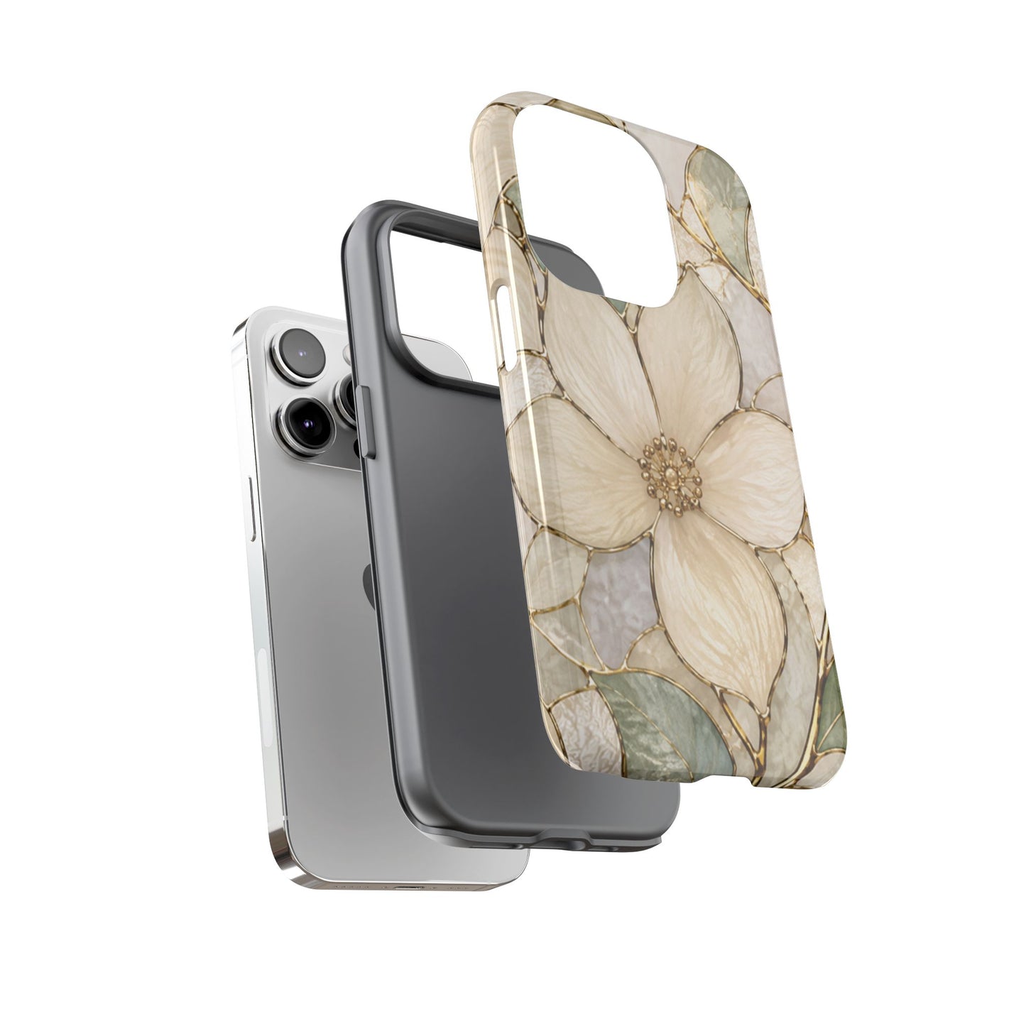 Ivory Bloom White Floral Tough Case - Stained Florals Collection Phone Case