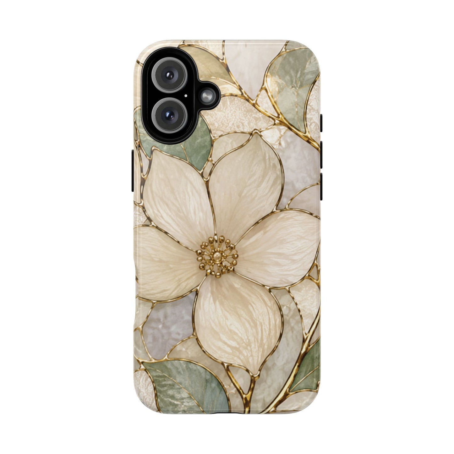 Ivory Bloom White Floral Tough Case - Stained Florals Collection Phone Case
