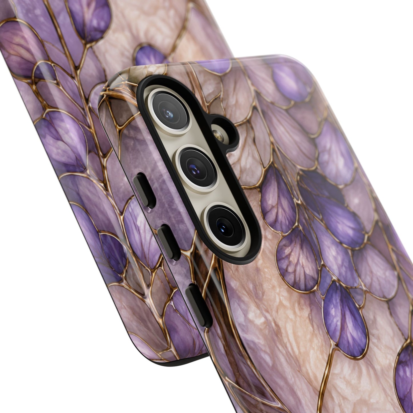Wisteria Wilows Floral Lavender Vines Tough Phone Case- Stained glass floral collection