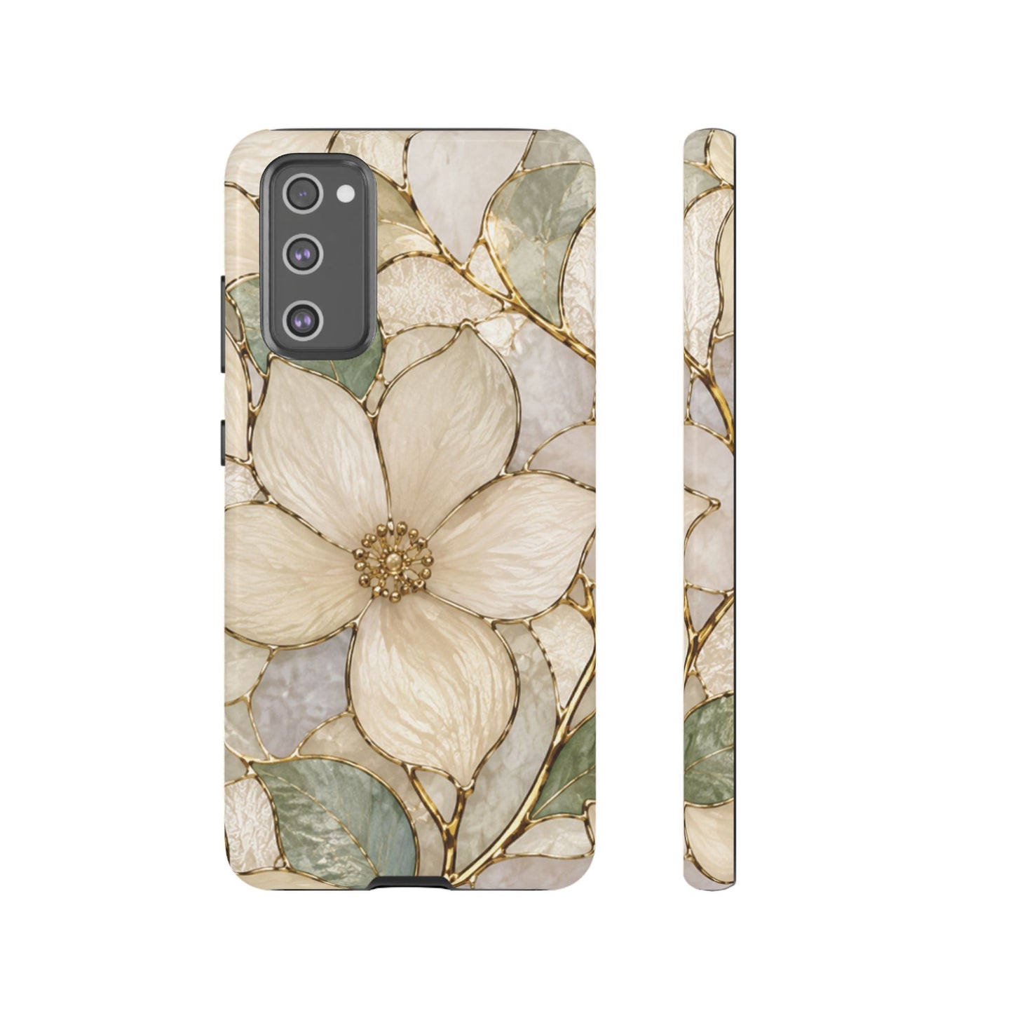 Ivory Bloom White Floral Tough Case - Stained Florals Collection Phone Case
