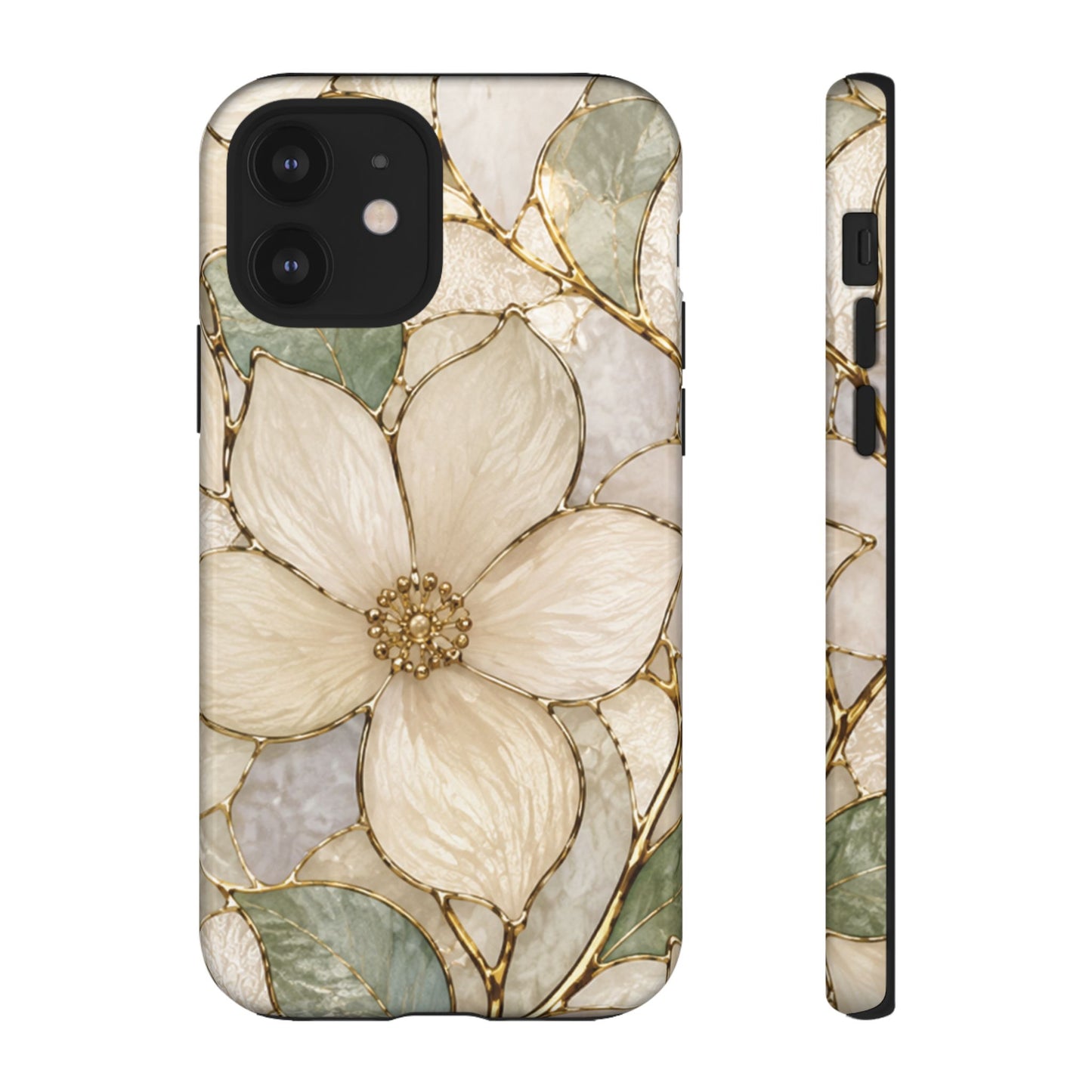 Ivory Bloom White Floral Tough Case - Stained Florals Collection Phone Case