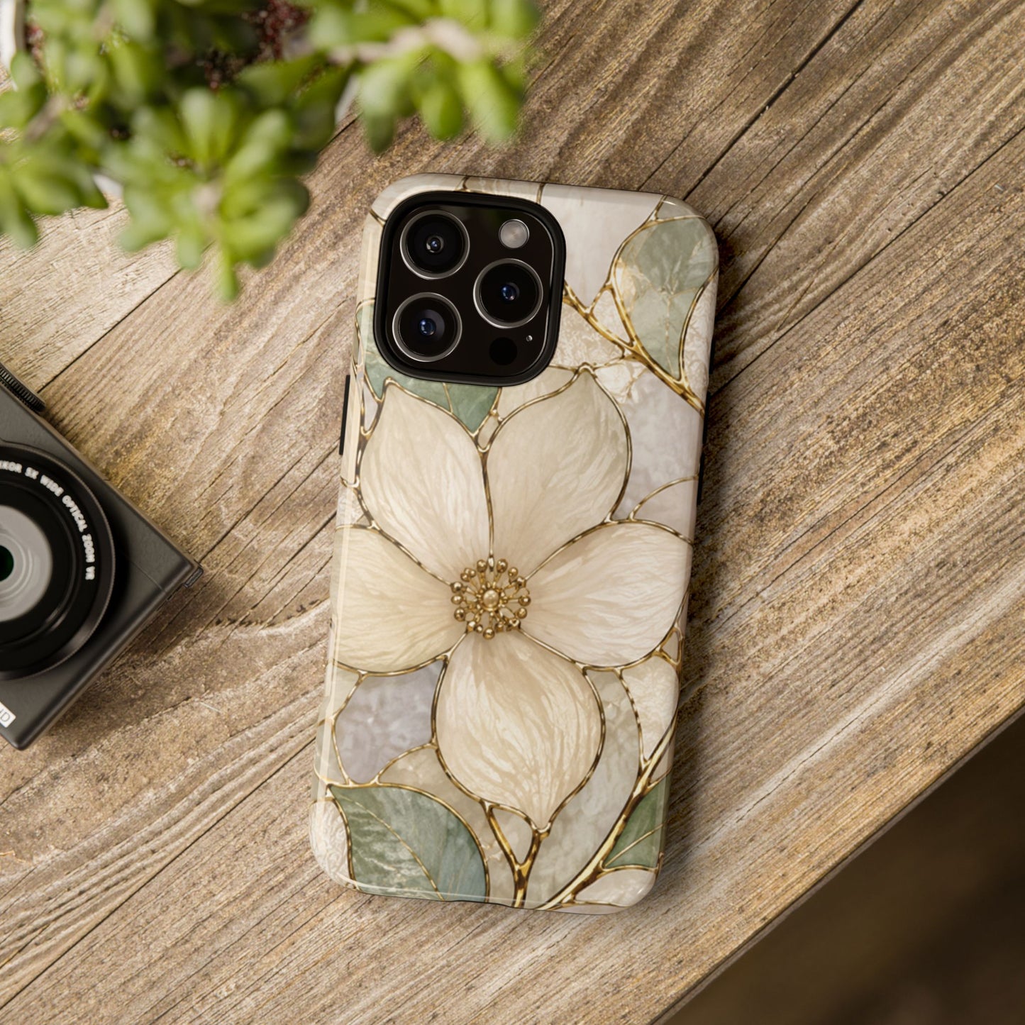 Ivory Bloom White Floral Tough Case - Stained Florals Collection Phone Case