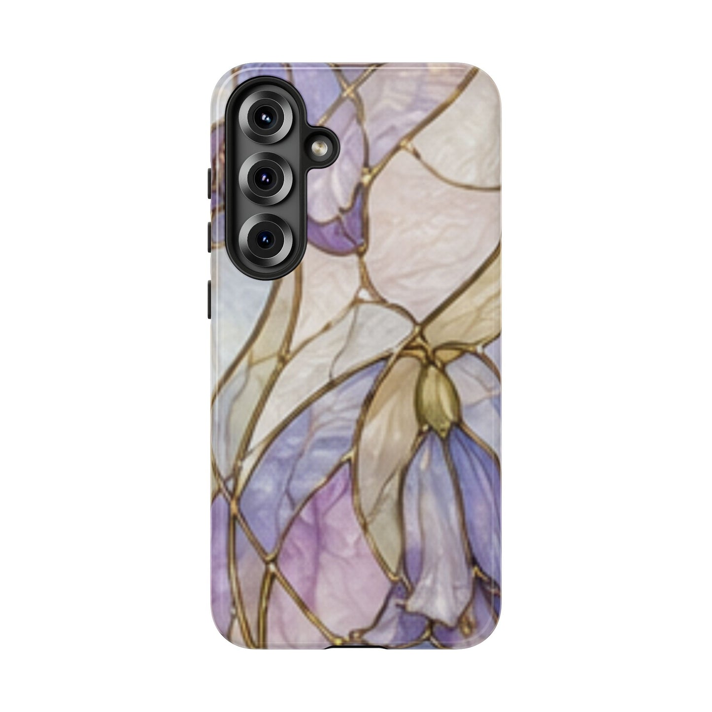 Lilac Meadows Stained Floral Glass Phone Case – Purple Lily Tough Case