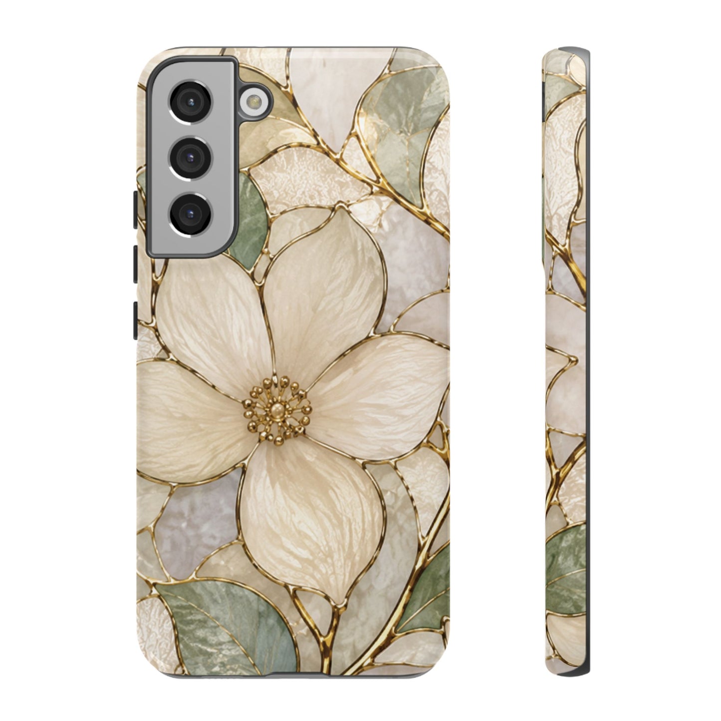 Ivory Bloom White Floral Tough Case - Stained Florals Collection Phone Case