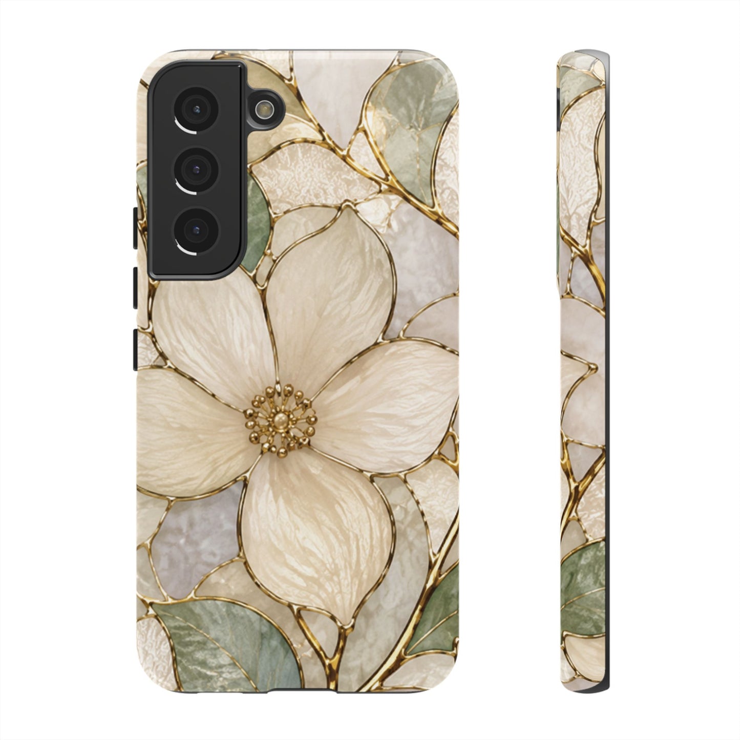 Ivory Bloom White Floral Tough Case - Stained Florals Collection Phone Case