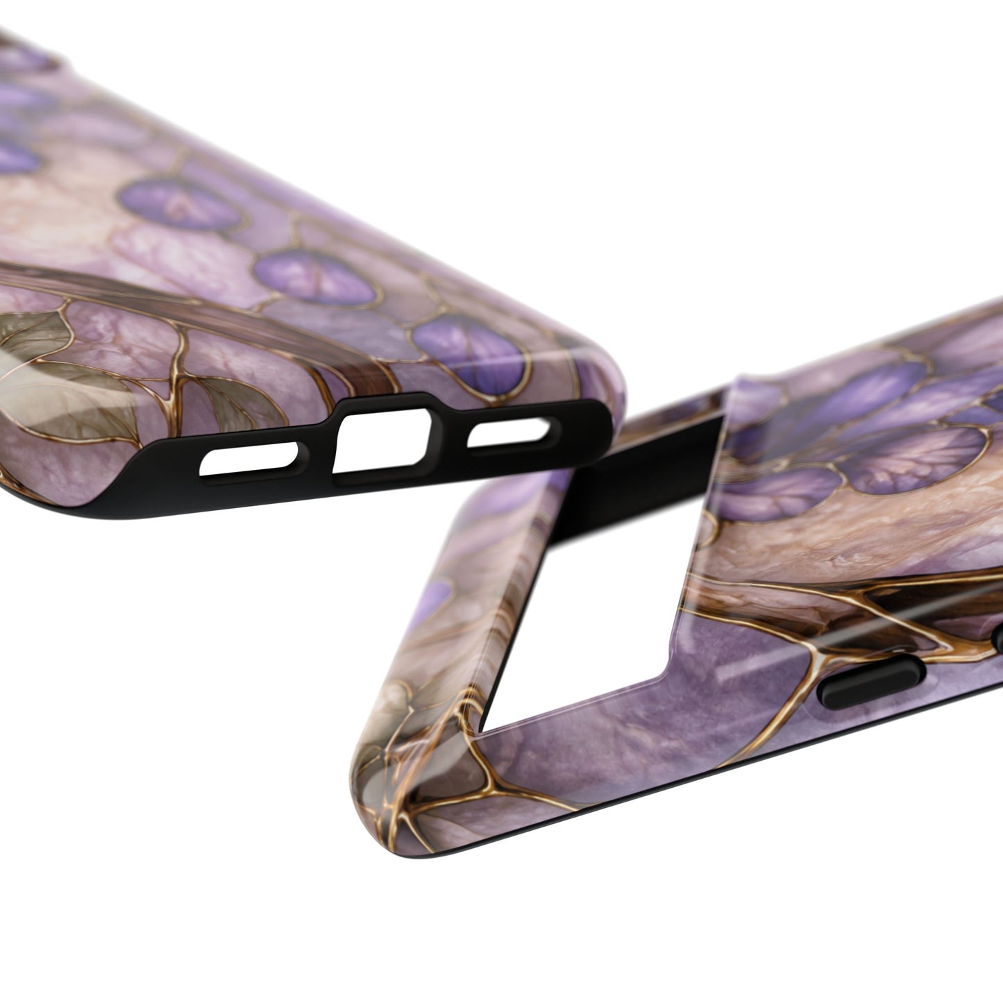 Wisteria Wilows Floral Lavender Vines Tough Phone Case- Stained glass floral collection
