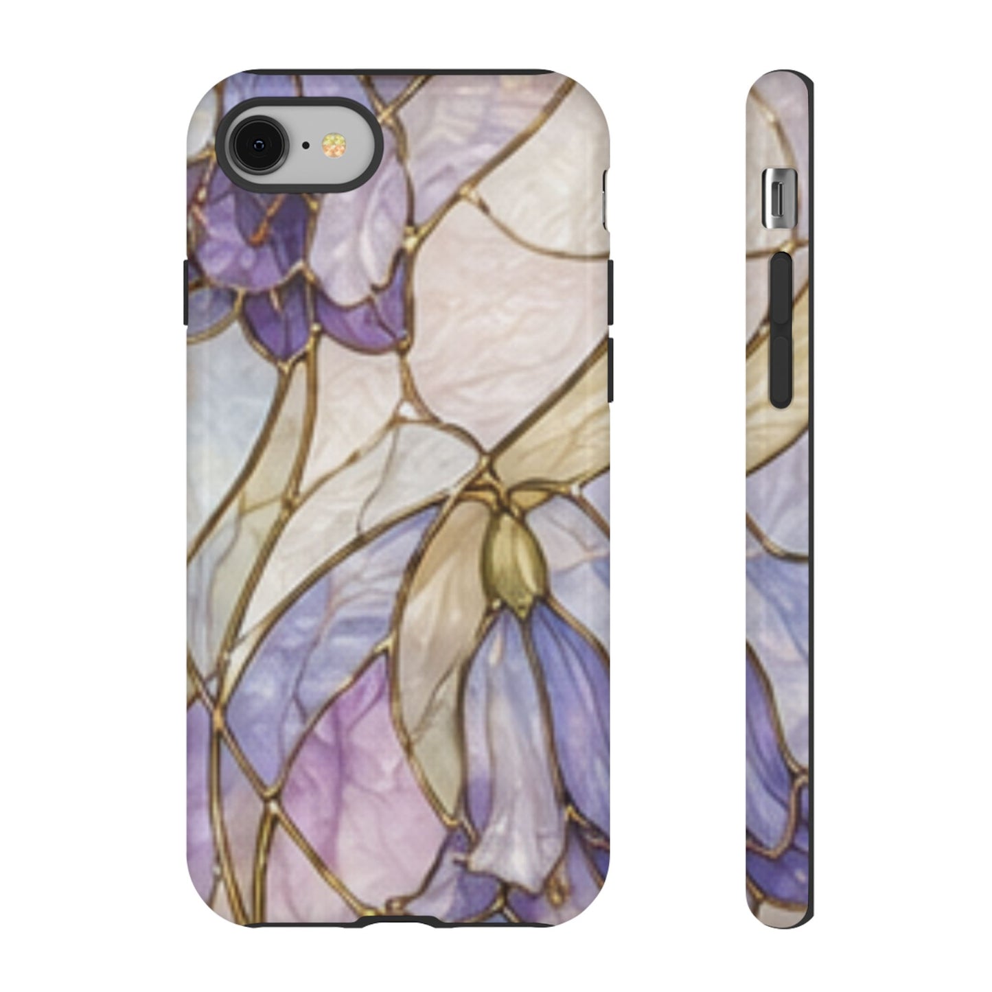 Lilac Meadows Stained Floral Glass Phone Case – Purple Lily Tough Case