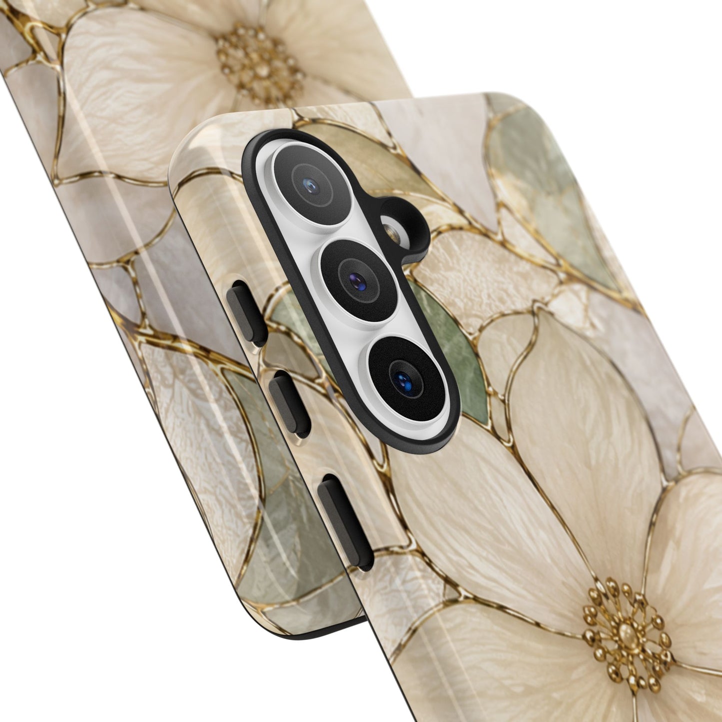 Ivory Bloom White Floral Tough Case - Stained Florals Collection Phone Case