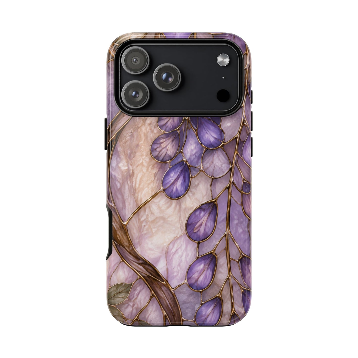 Wisteria Wilows Floral Lavender Vines Tough Phone Case- Stained glass floral collection