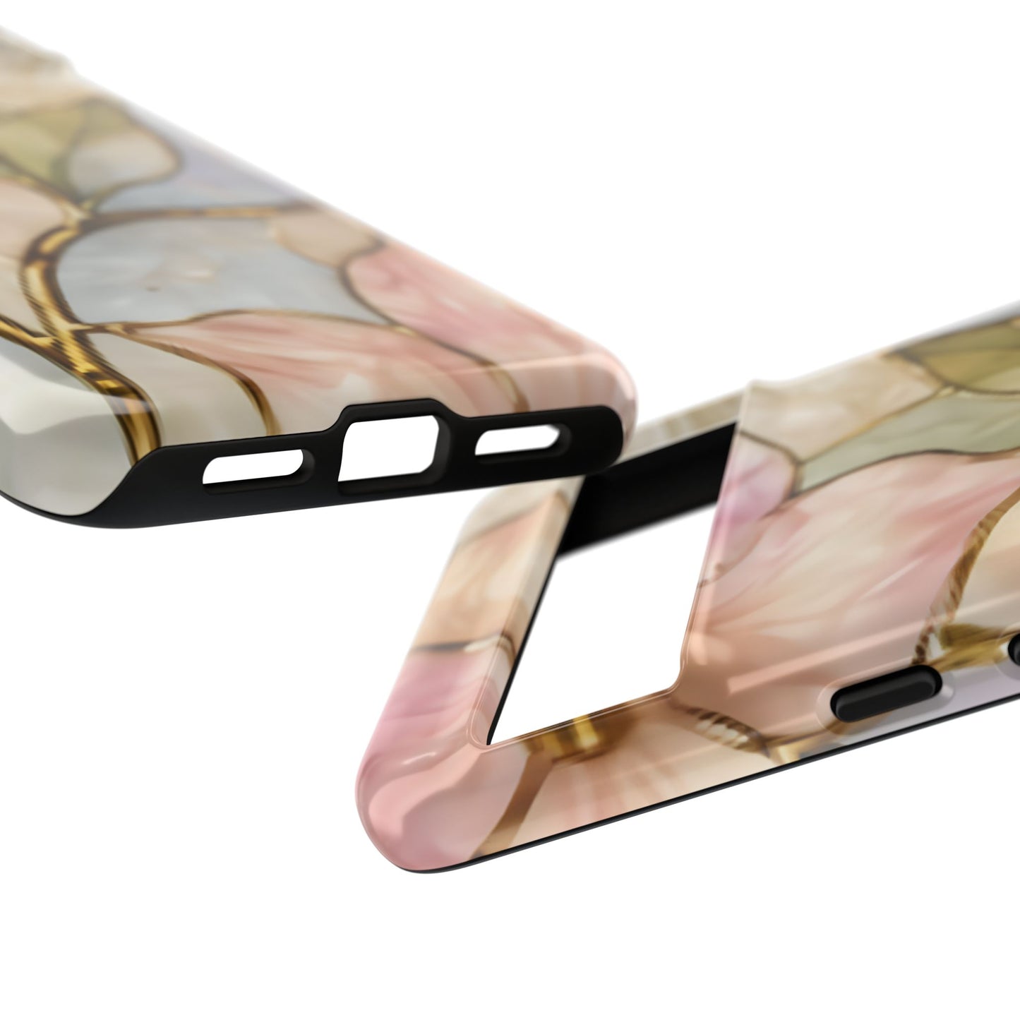 Pink Petals Floral Stained Glass Tough Case — Pastel Pink Protective Phone Cover