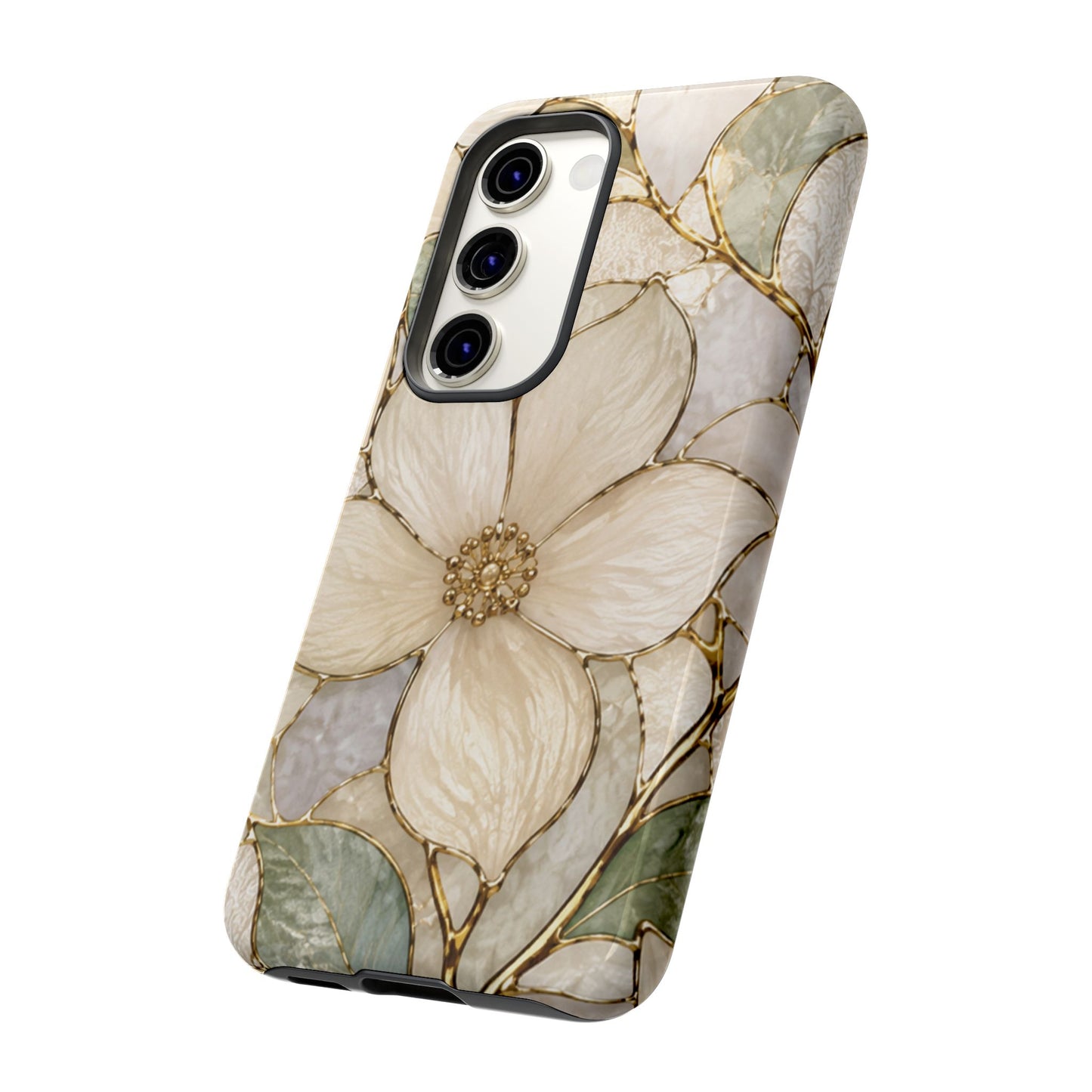 Ivory Bloom White Floral Tough Case - Stained Florals Collection Phone Case