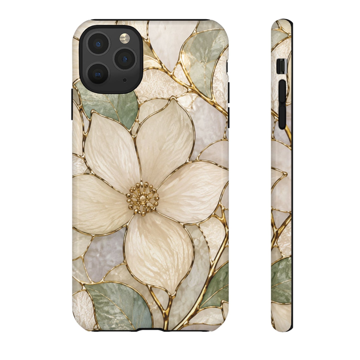 Ivory Bloom White Floral Tough Case - Stained Florals Collection Phone Case