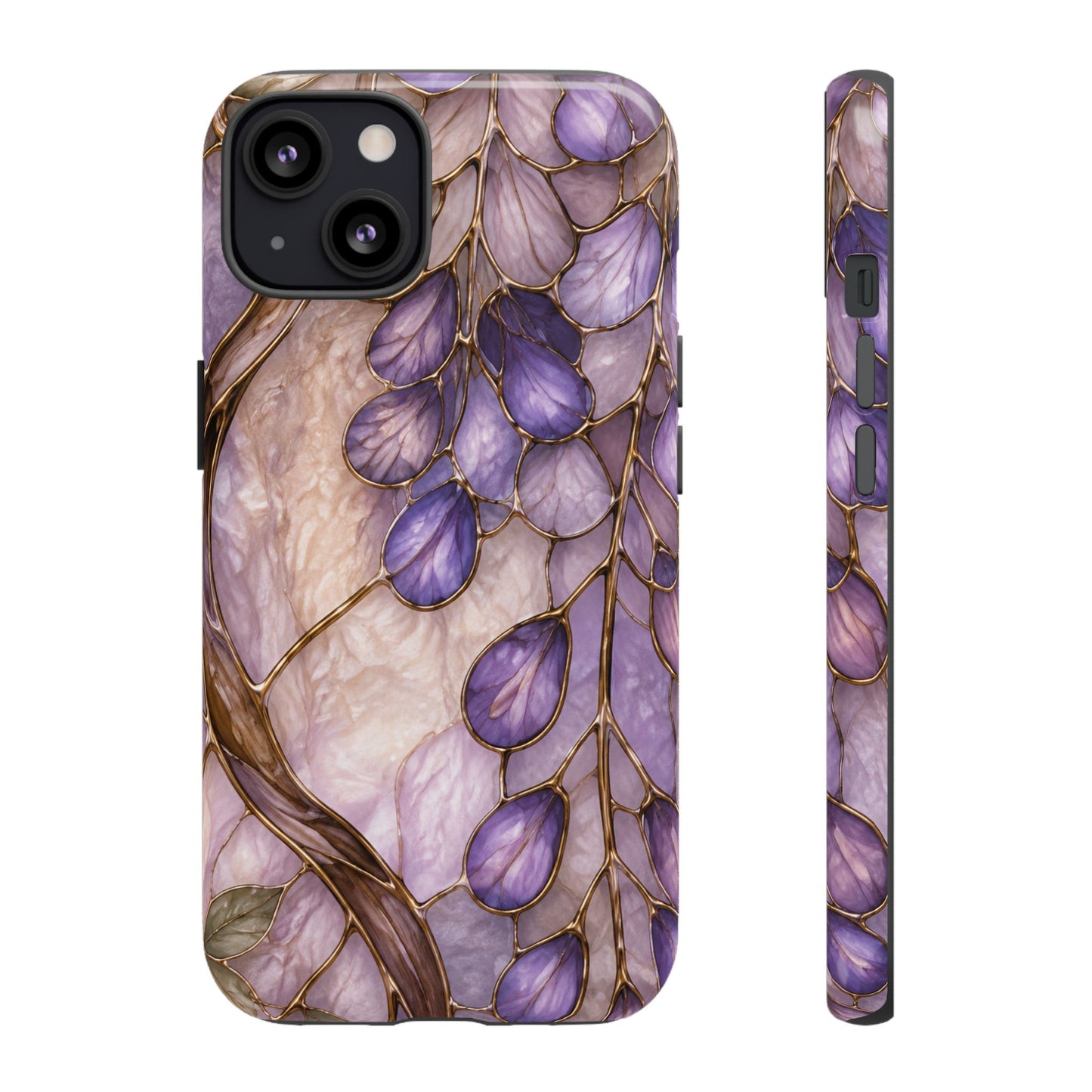 Wisteria Wilows Floral Lavender Vines Tough Phone Case- Stained glass floral collection