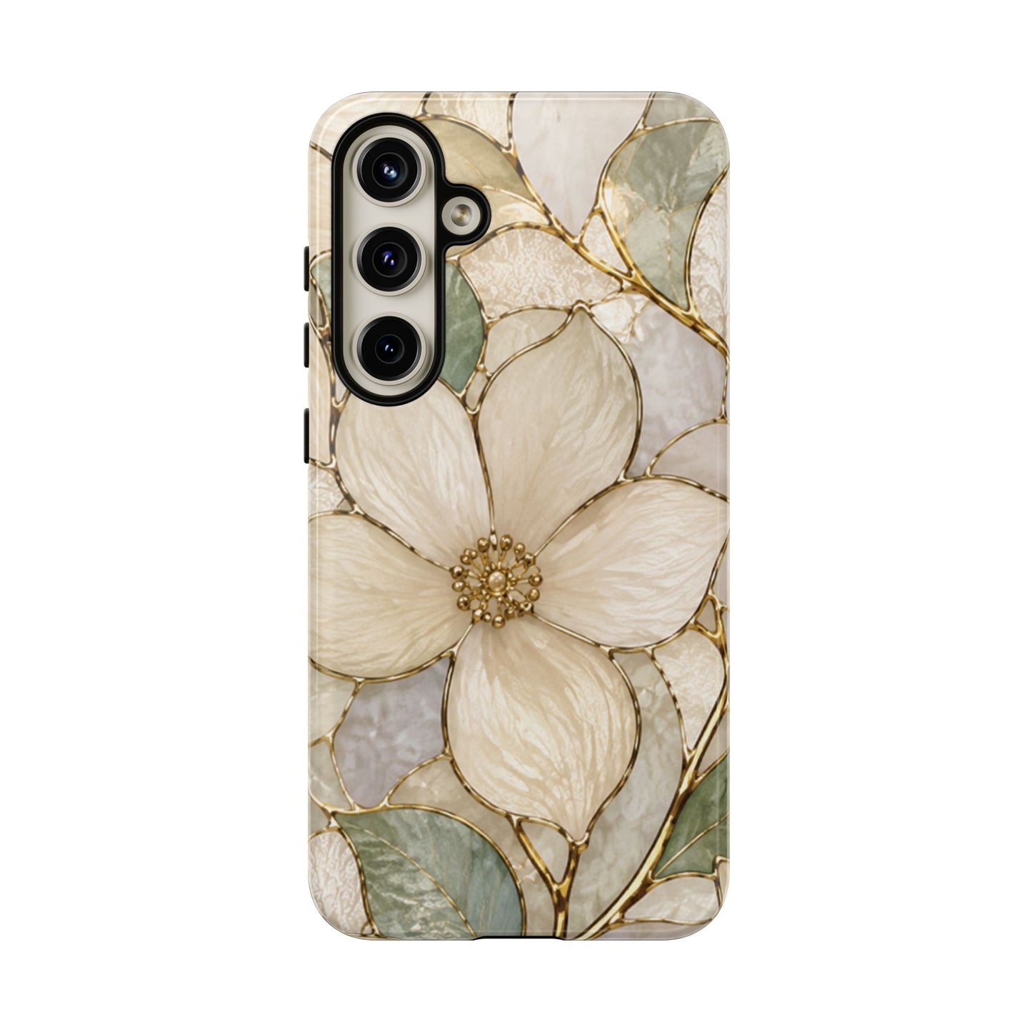 Ivory Bloom White Floral Tough Case - Stained Florals Collection Phone Case