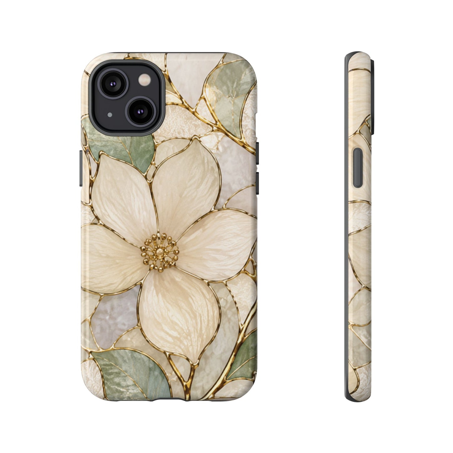 Ivory Bloom White Floral Tough Case - Stained Florals Collection Phone Case