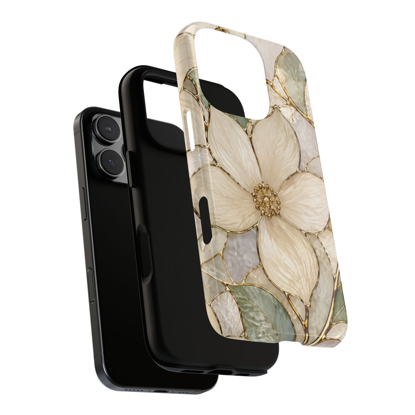 Ivory Bloom White Floral Tough Case - Stained Florals Collection Phone Case