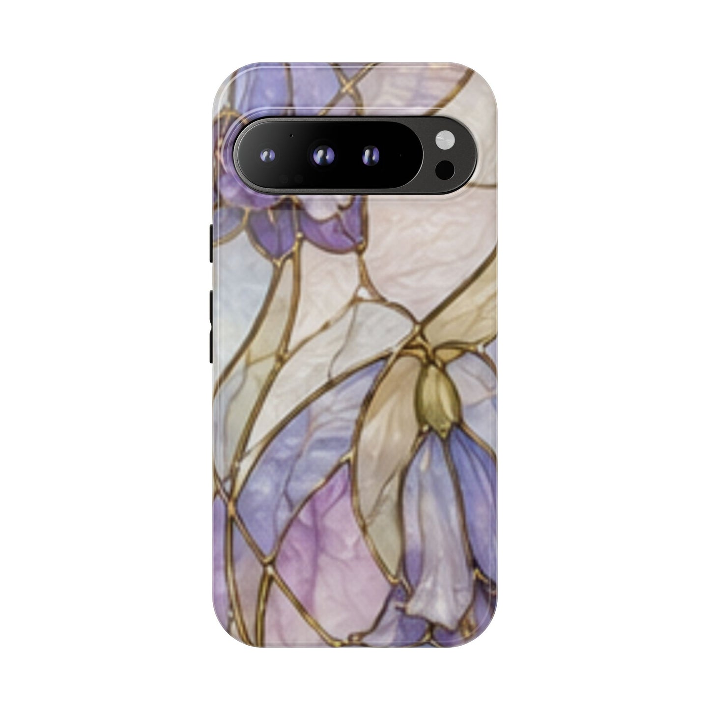 Lilac Meadows Stained Floral Glass Phone Case – Purple Lily Tough Case