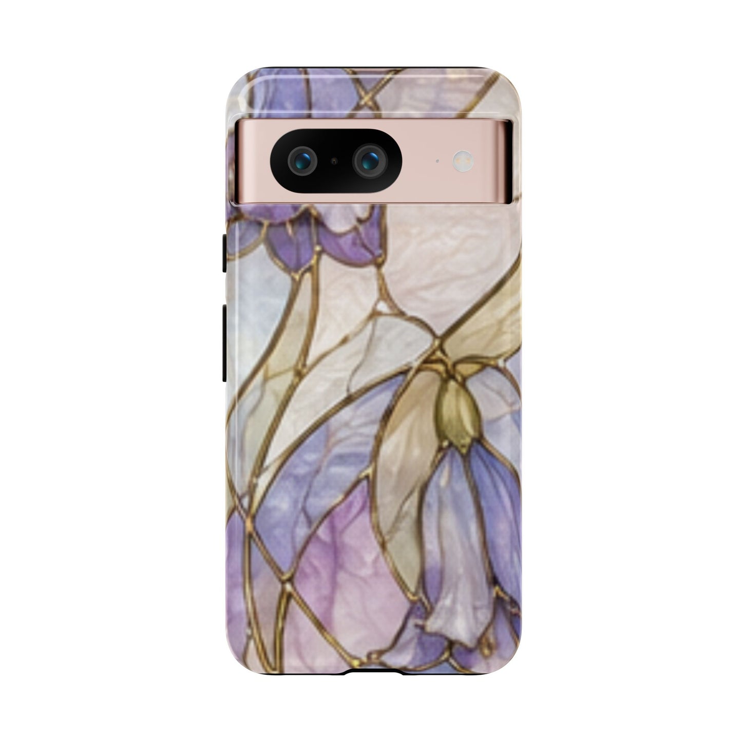 Lilac Meadows Stained Floral Glass Phone Case – Purple Lily Tough Case