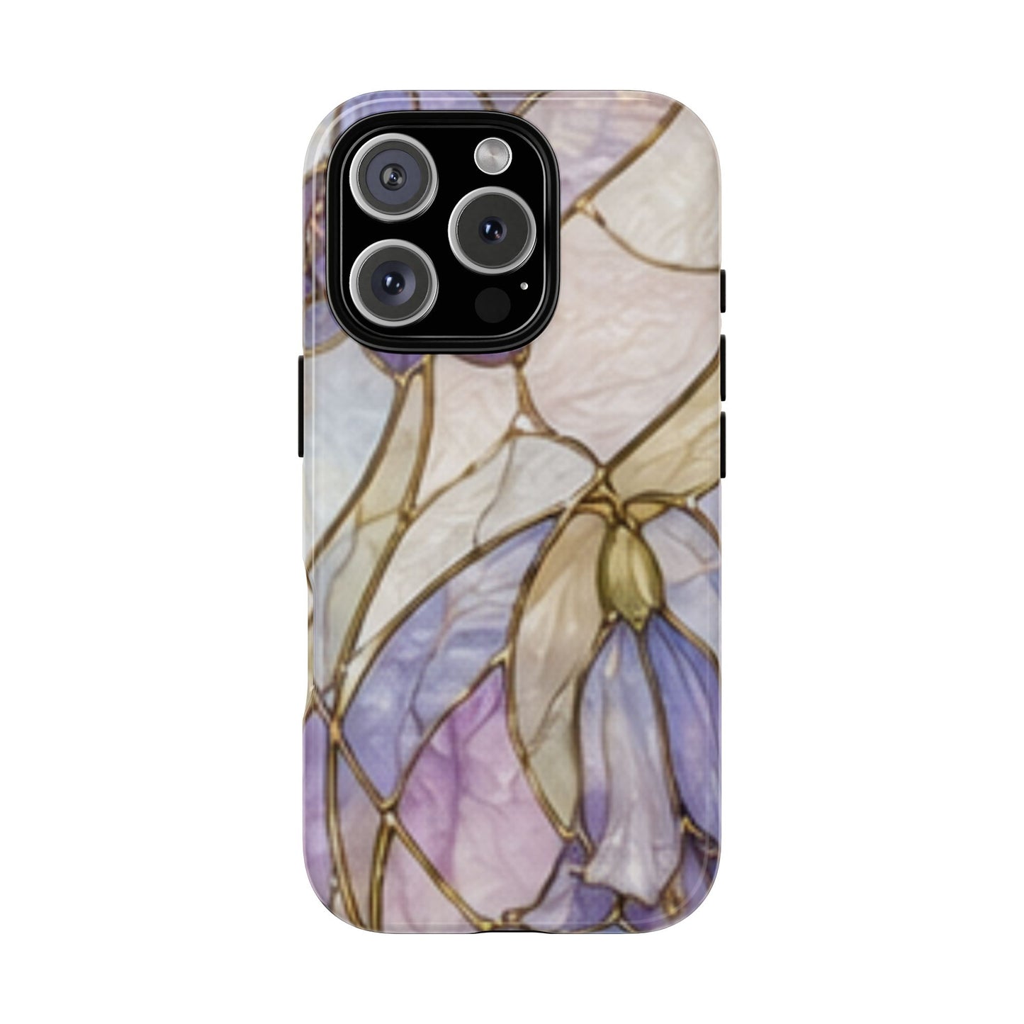 Lilac Meadows Stained Floral Glass Phone Case – Purple Lily Tough Case