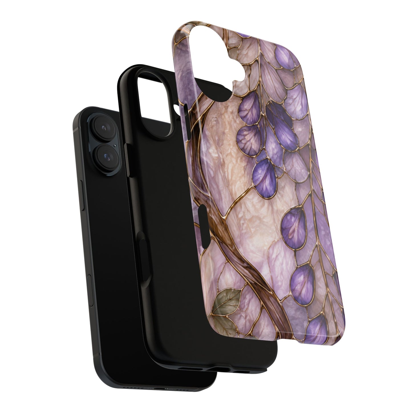 Wisteria Wilows Floral Lavender Vines Tough Phone Case- Stained glass floral collection