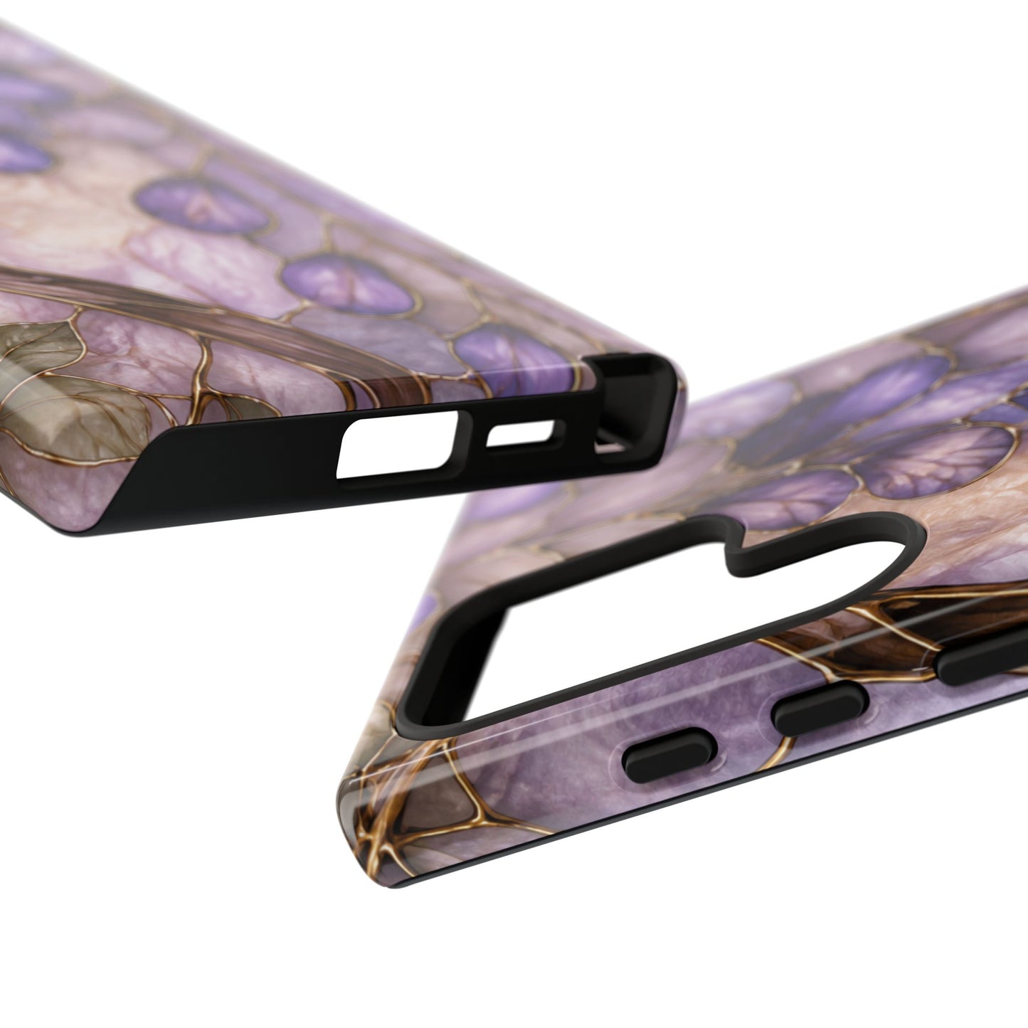 Wisteria Wilows Floral Lavender Vines Tough Phone Case- Stained glass floral collection