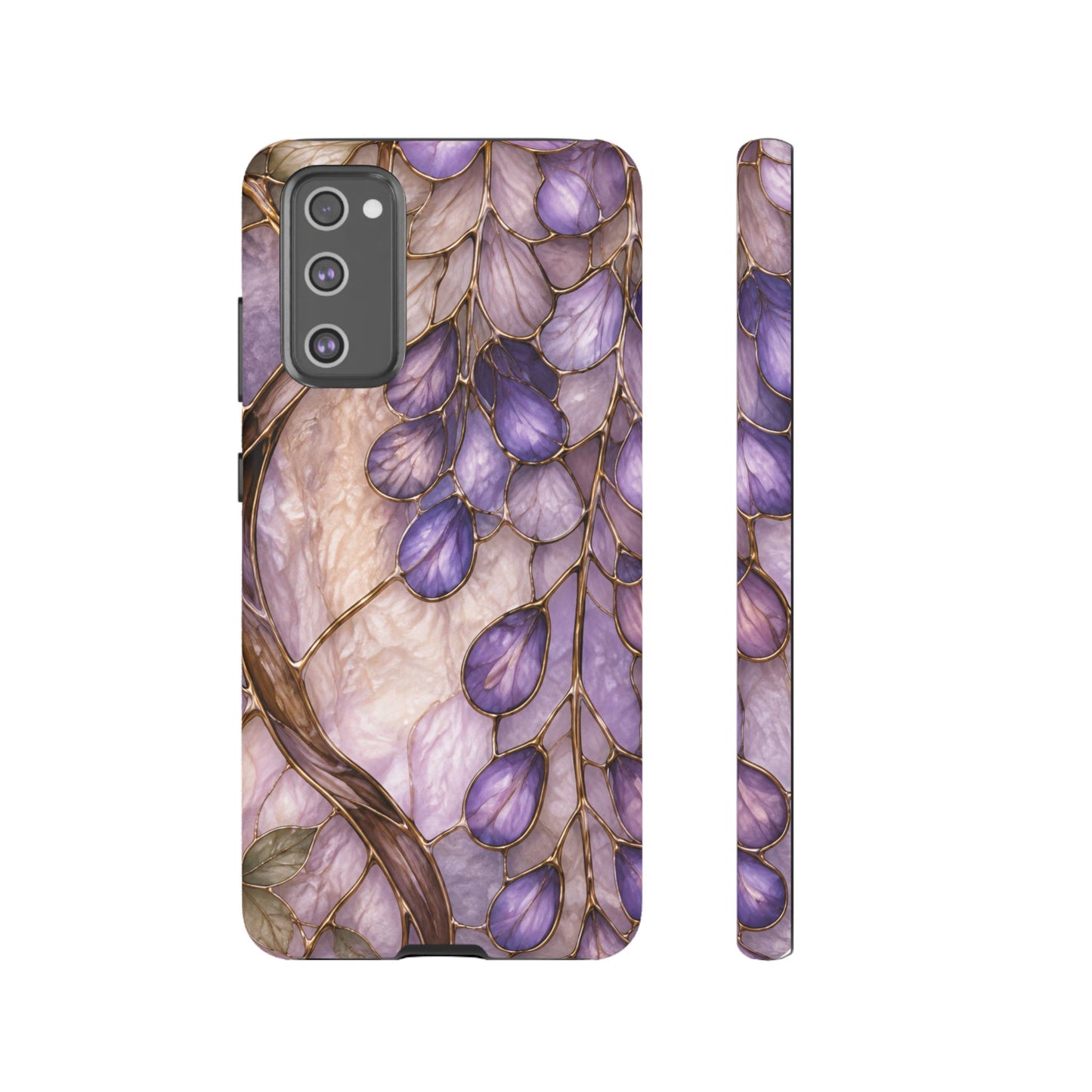Wisteria Wilows Floral Lavender Vines Tough Phone Case- Stained glass floral collection