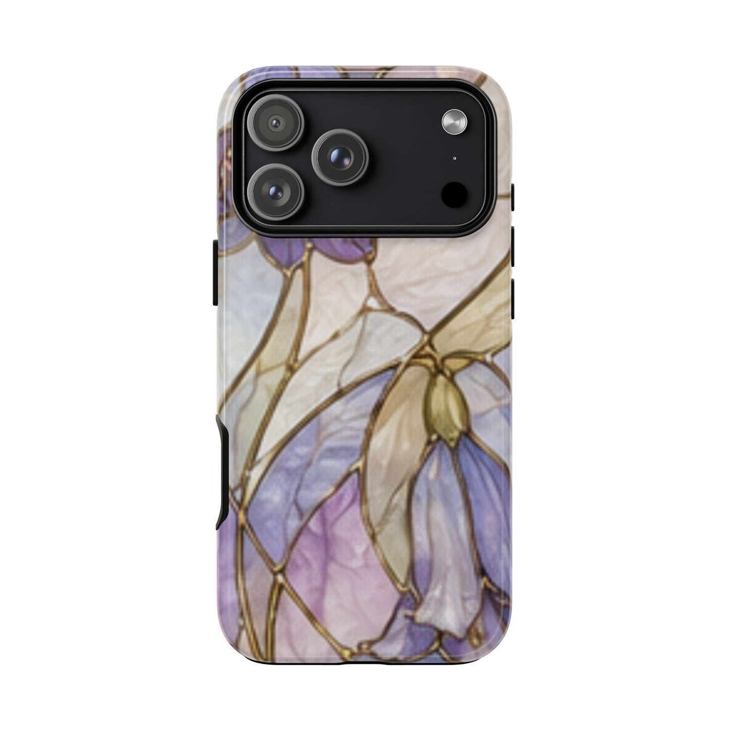 Lilac Meadows Stained Floral Glass Phone Case – Purple Lily Tough Case