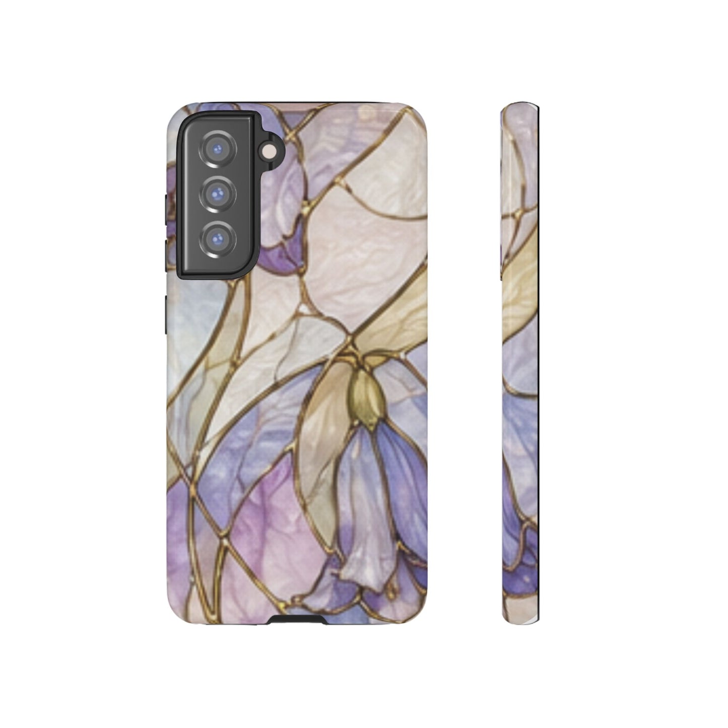 Lilac Meadows Stained Floral Glass Phone Case – Purple Lily Tough Case