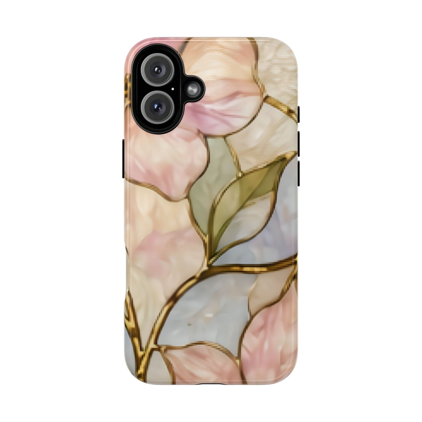 Pink Petals Floral Stained Glass Tough Case — Pastel Pink Protective Phone Cover