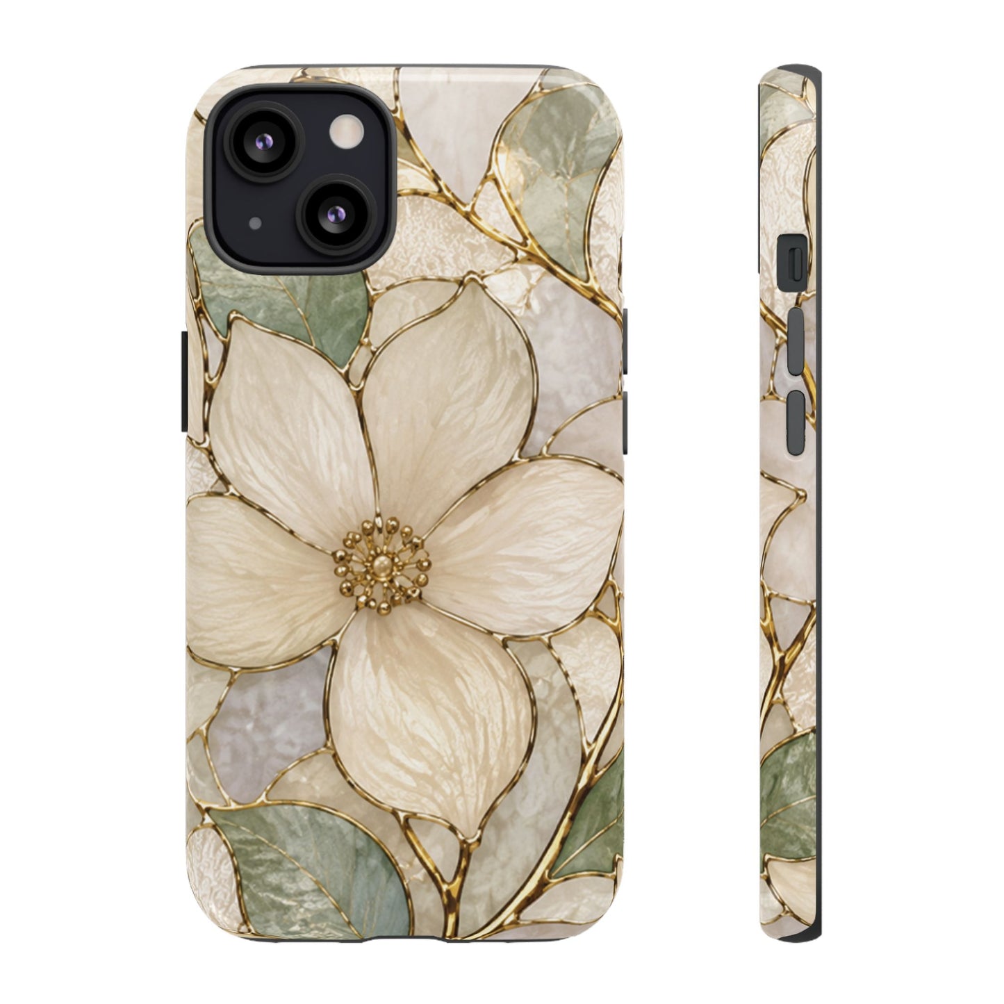 Ivory Bloom White Floral Tough Case - Stained Florals Collection Phone Case