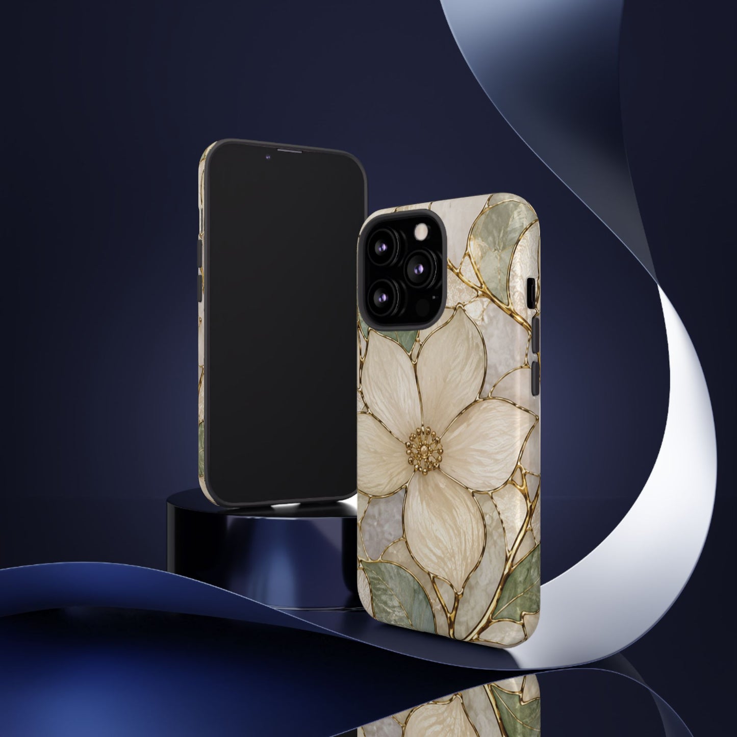 Ivory Bloom White Floral Tough Case - Stained Florals Collection Phone Case