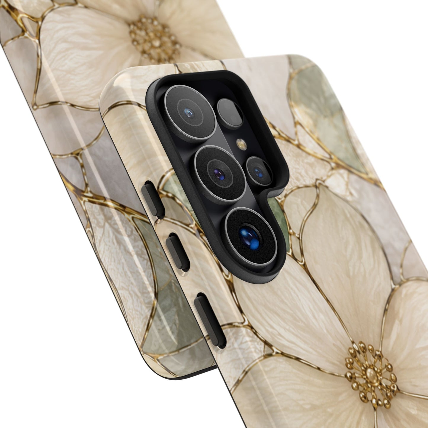 Ivory Bloom White Floral Tough Case - Stained Florals Collection Phone Case