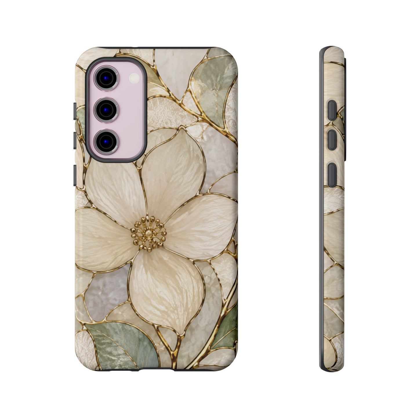Ivory Bloom White Floral Tough Case - Stained Florals Collection Phone Case