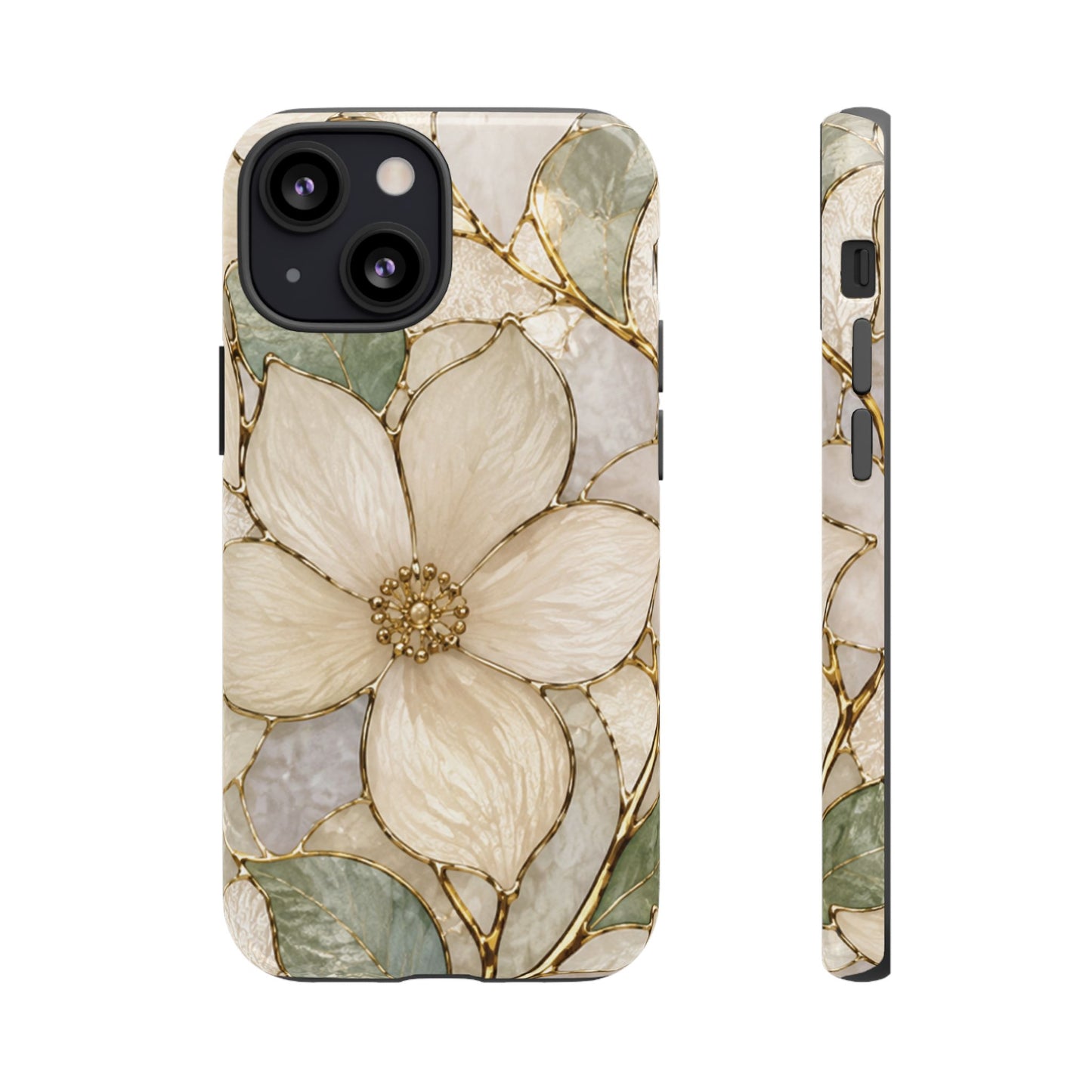 Ivory Bloom White Floral Tough Case - Stained Florals Collection Phone Case