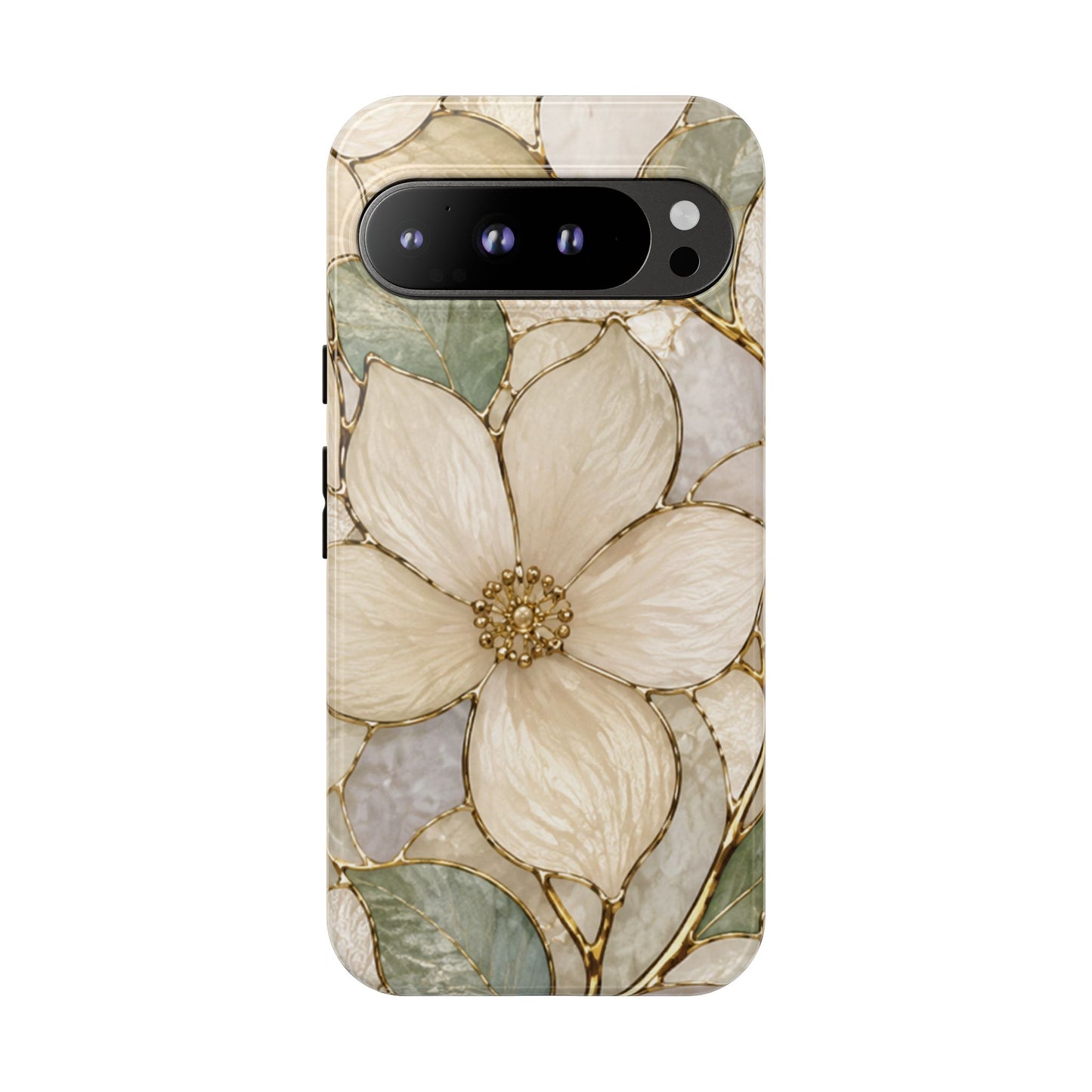 Ivory Bloom White Floral Tough Case - Stained Florals Collection Phone Case