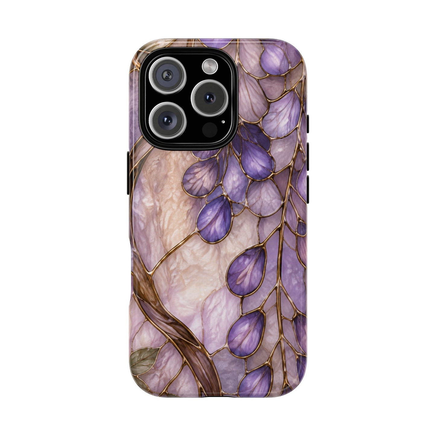 Wisteria Wilows Floral Lavender Vines Tough Phone Case- Stained glass floral collection