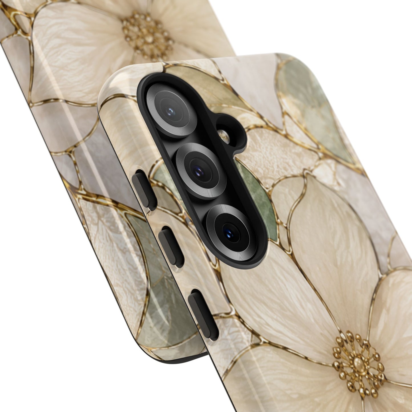 Ivory Bloom White Floral Tough Case - Stained Florals Collection Phone Case