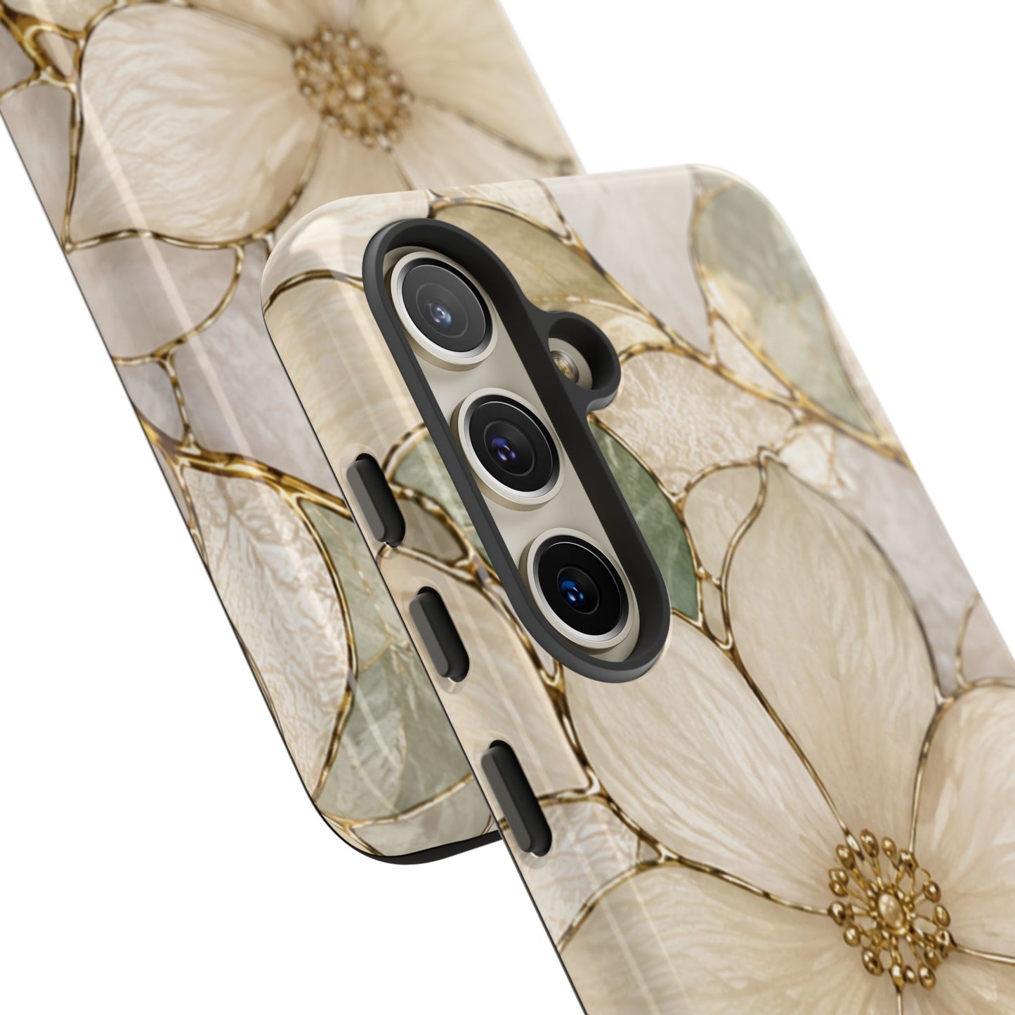 Ivory Bloom White Floral Tough Case - Stained Florals Collection Phone Case