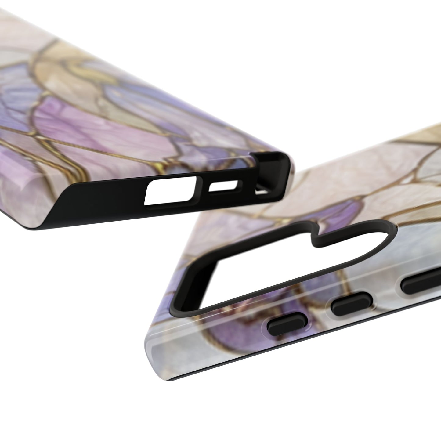 Lilac Meadows Stained Floral Glass Phone Case – Purple Lily Tough Case