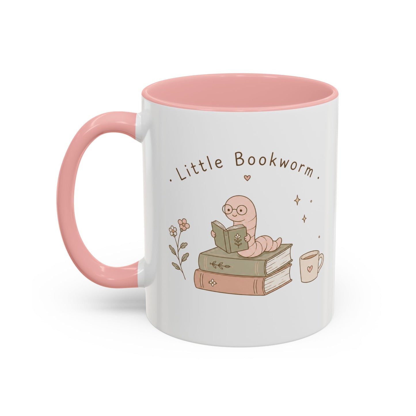 Coffee Mug — "Little Bookworm" Cute Reading Worm Stack