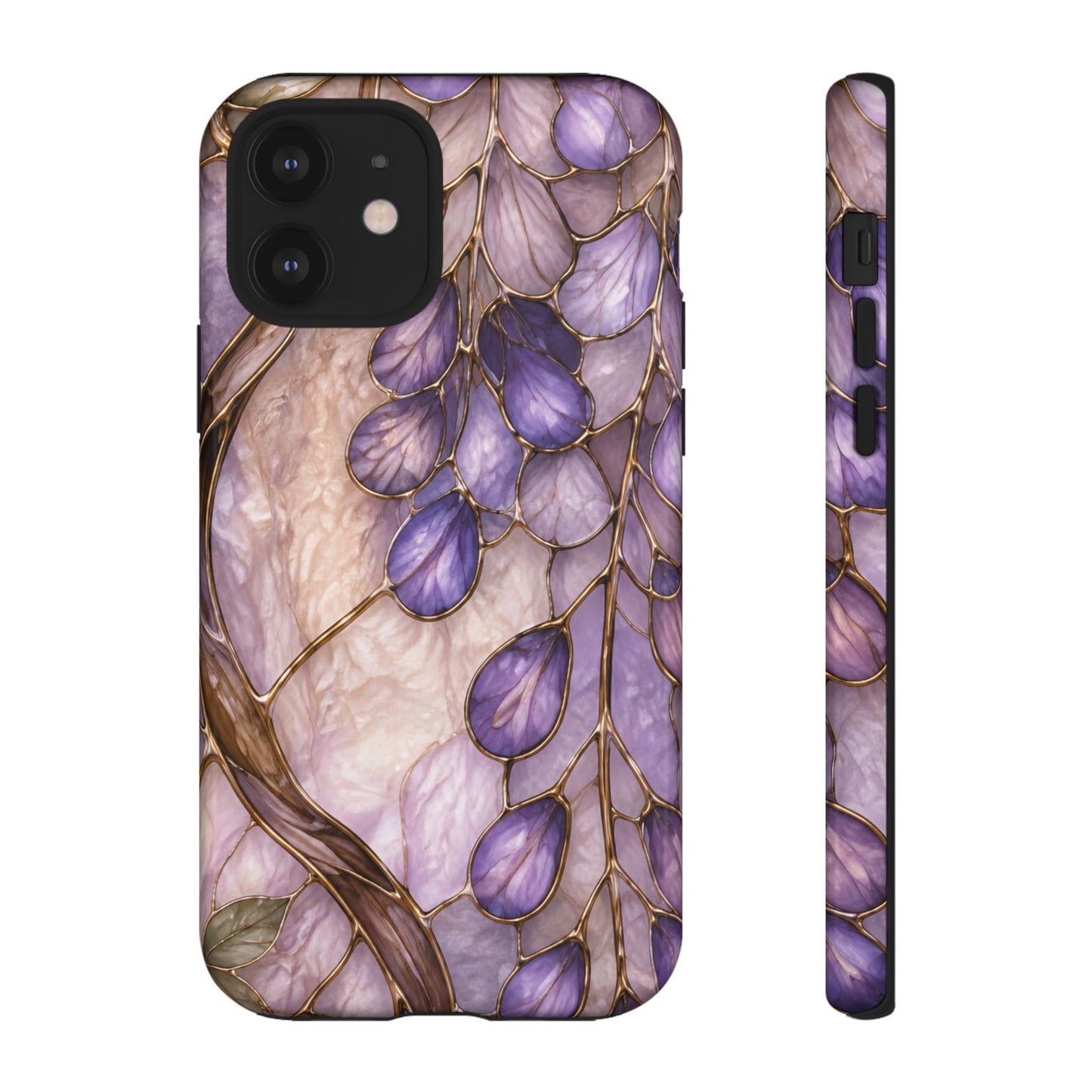 Wisteria Wilows Floral Lavender Vines Tough Phone Case- Stained glass floral collection