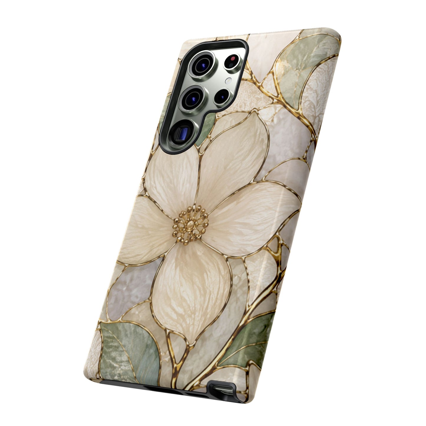 Ivory Bloom White Floral Tough Case - Stained Florals Collection Phone Case